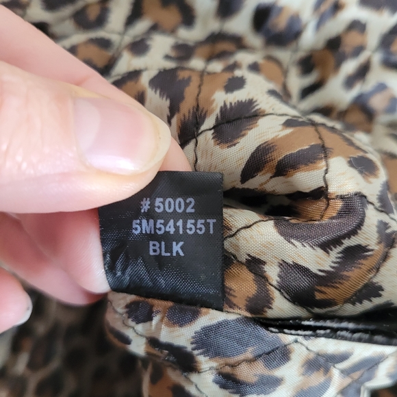 Womens Black Rivet Cropped Jacket Leopard print lining bell/fluted sleeve S Med - Picture 14 of 14